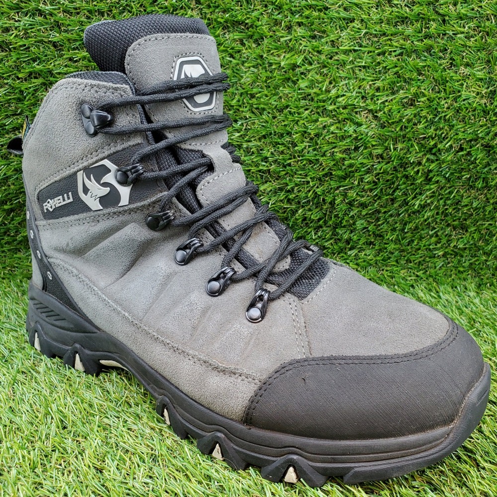 Foxelli 13939M SIZE 10 WIDE Men's Waterproof Hiking Boots Suede Gray
